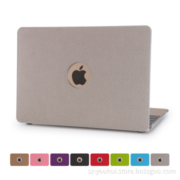 High Quality Weave Pattern PU Leather Cover Hard Case for Macbook 11" 12" 13" 15"